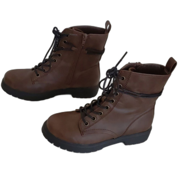 Women's So Bowfin Brown Combat Hiking Boots, Zip Up Closure, Size 6.5 - Picture 3 of 7